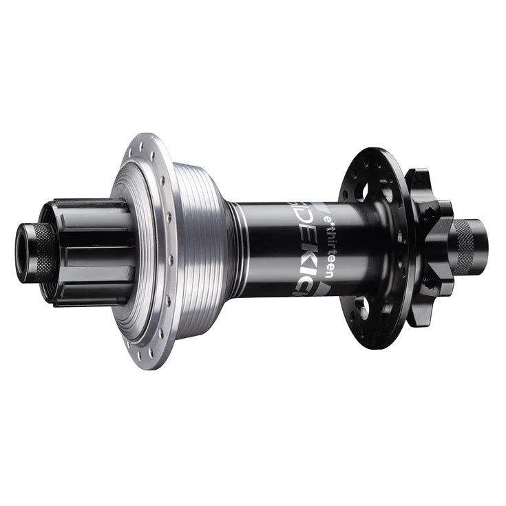 e*thirteen Sidekick Rear Hub - 12 x 148mm 6-Bolt XD BLK/Sterling Silver 28H - Bicycle Warehouse