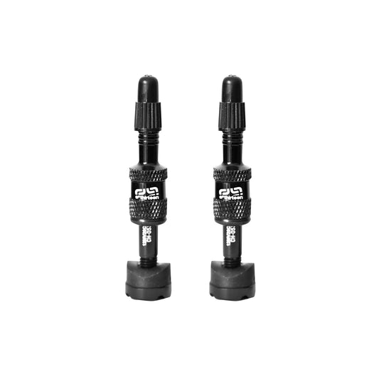 Quick Fill Tire Plasma Valves(19-23mm Rim) Pair - Blk - Bicycle Warehouse
