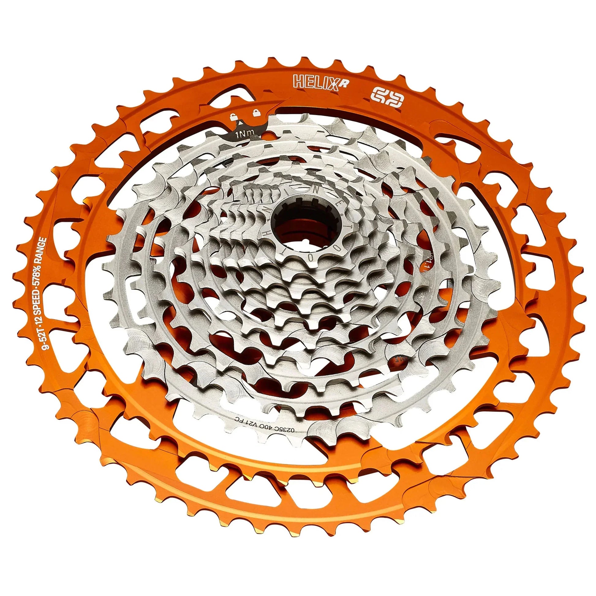 e*thirteen Helix Race Cassette - 12-Speed 9-52t Naranja - Bicycle Warehouse