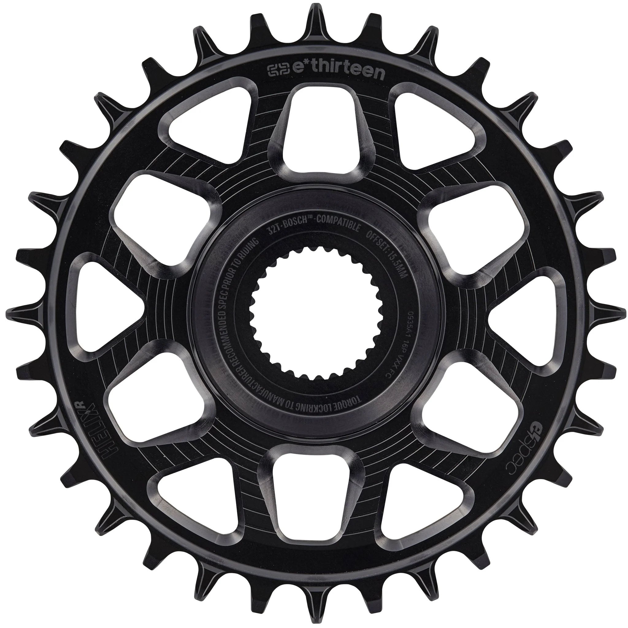 e*thirteen Helix Race e*spec Chainring - Bosch Gen4 Direct Mount 13mm Offset 32T 11/12 Speed BLK - Bicycle Warehouse