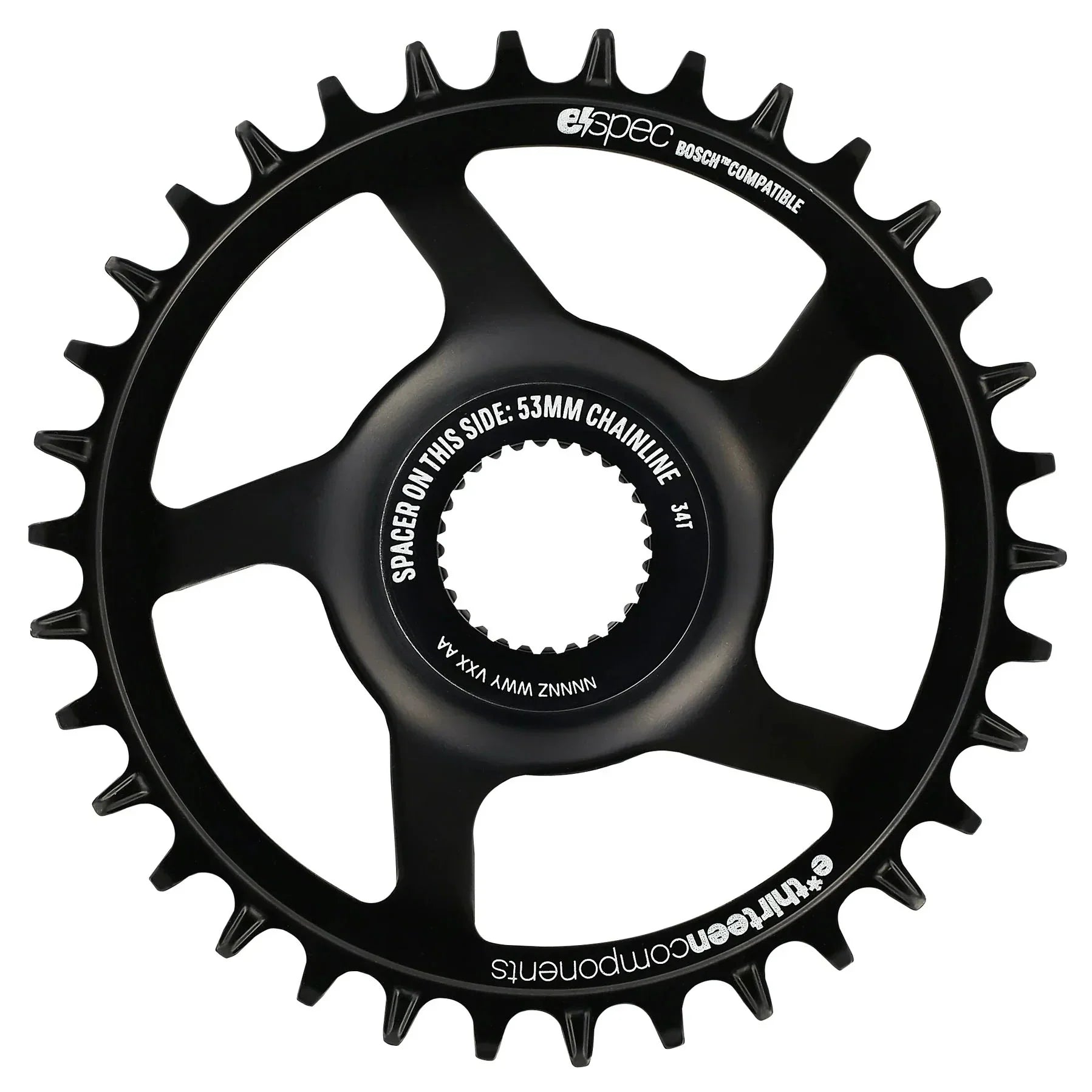 e*thirteen e*spec Steel Direct Mount Chainring - 36T Bosch CX Gen4 CL 53/55 via Spacer BLK - Bicycle Warehouse