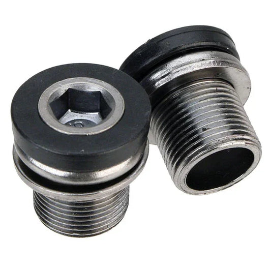 Crank Bolts with Caps ISIS-M15 Steel Pair - Bicycle Warehouse