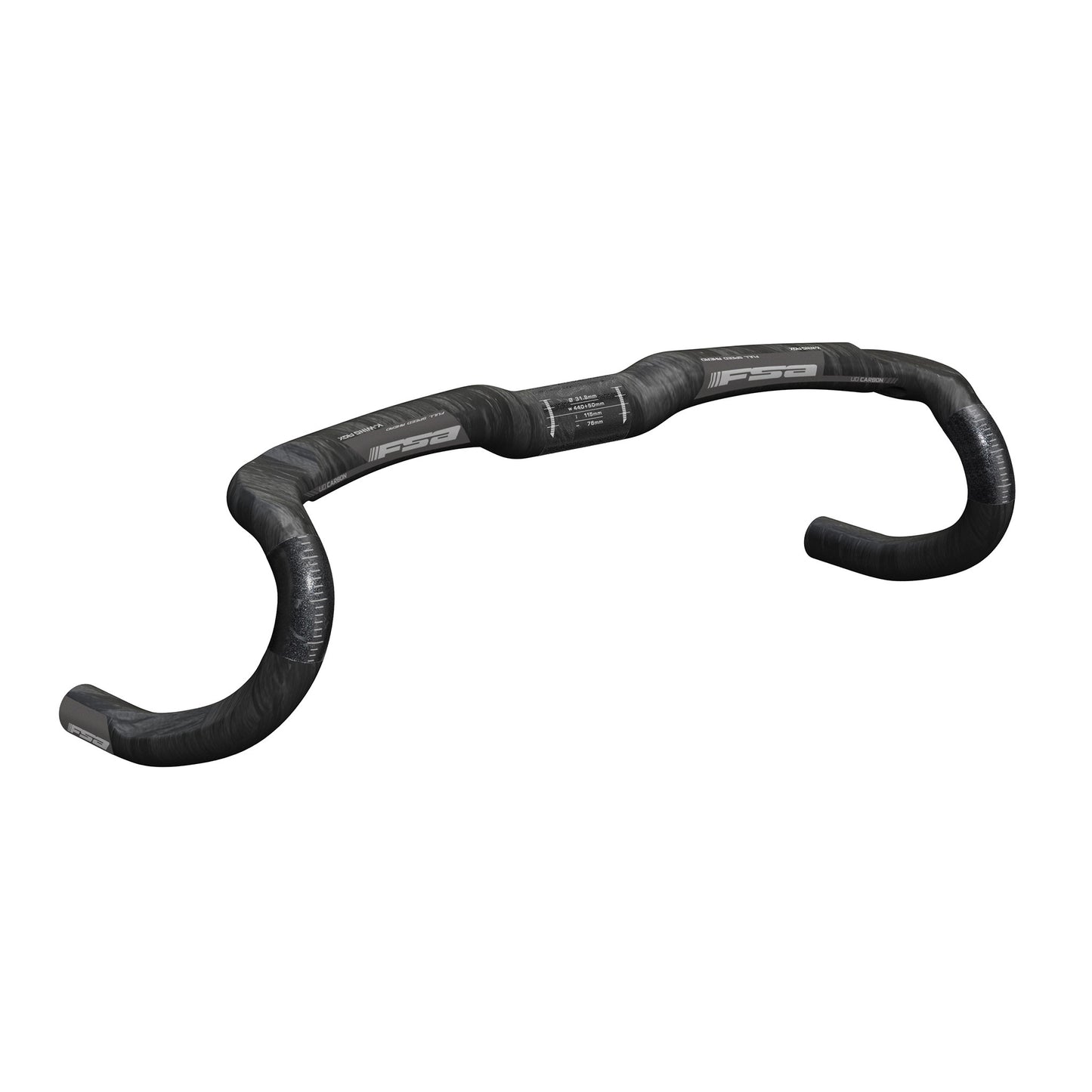 Full Speed Ahead K-Wing AGX Drop Handlebar - Carbon 31.8mm 46cm Carbon - Bicycle Warehouse