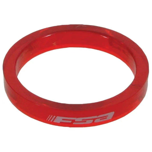 PolyCarb Headset Spacer 1-1/8"x5mm Red 10/C - Bicycle Warehouse