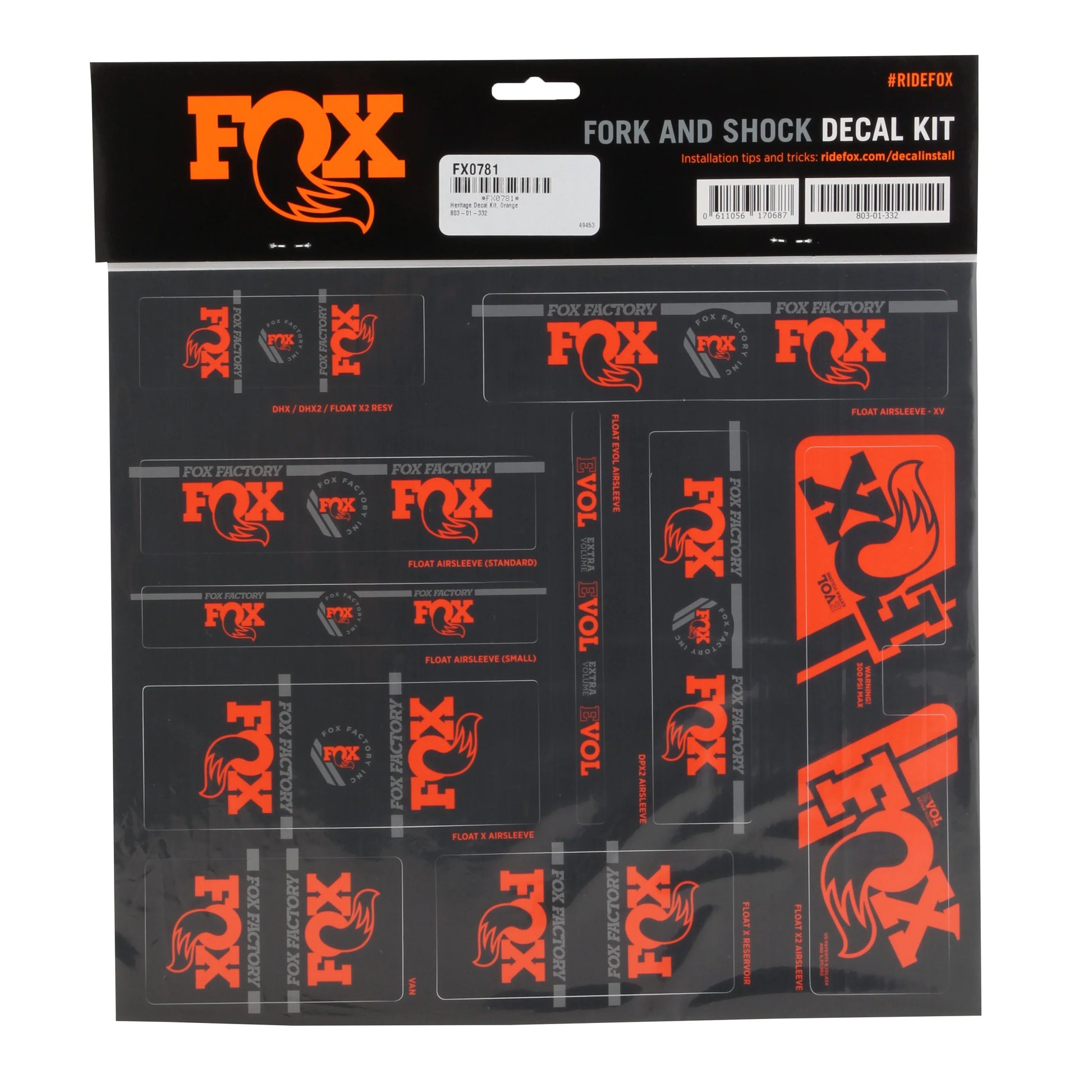 Heritage Decal Kit Orange - Bicycle Warehouse