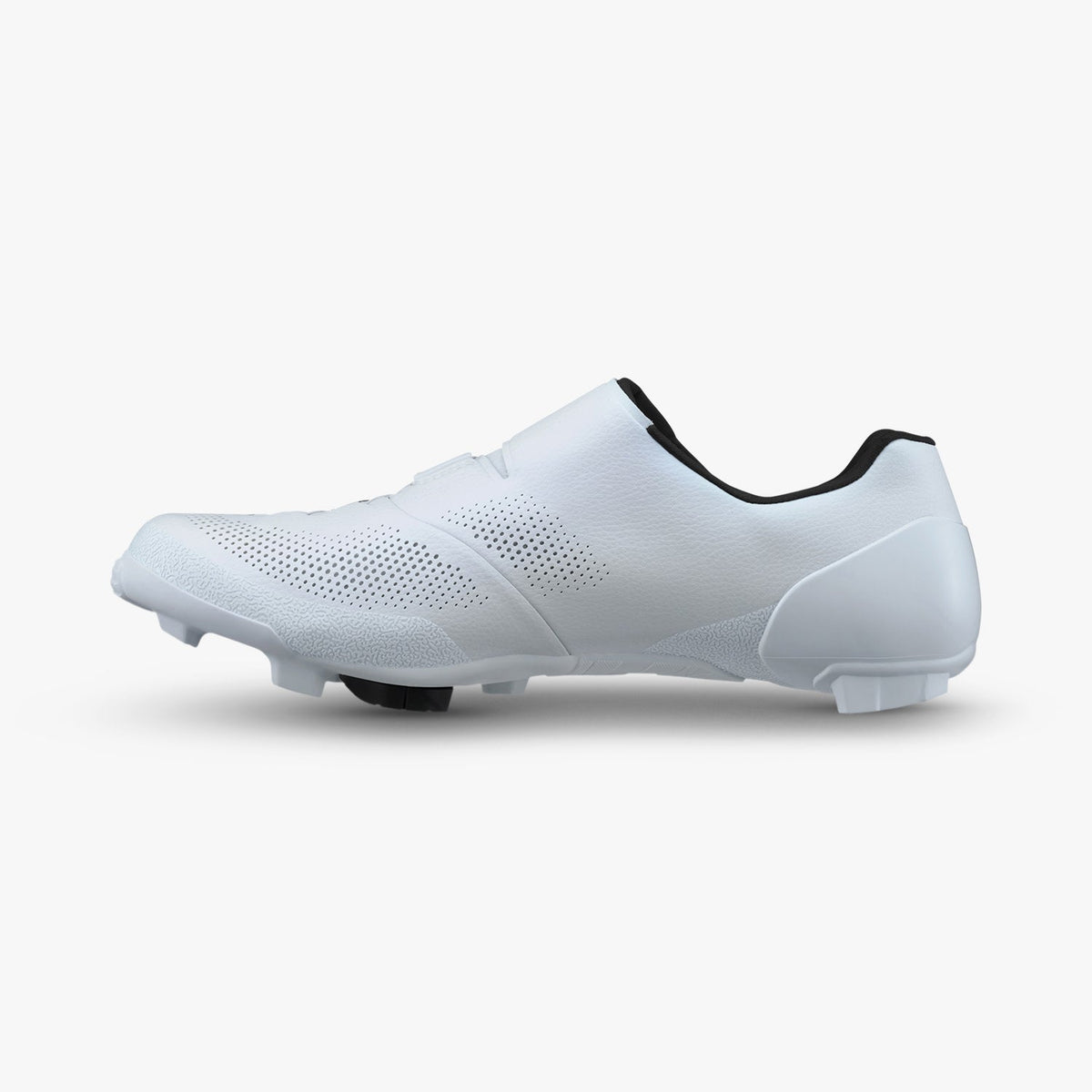 White S-PHYRE SH-RX910 cycling shoe, side view with perforated upper and cleated sole