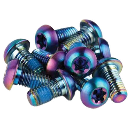 Titanium T25 Rotor Bolt Kit - Rainbow Set of 12 - Bicycle Warehouse