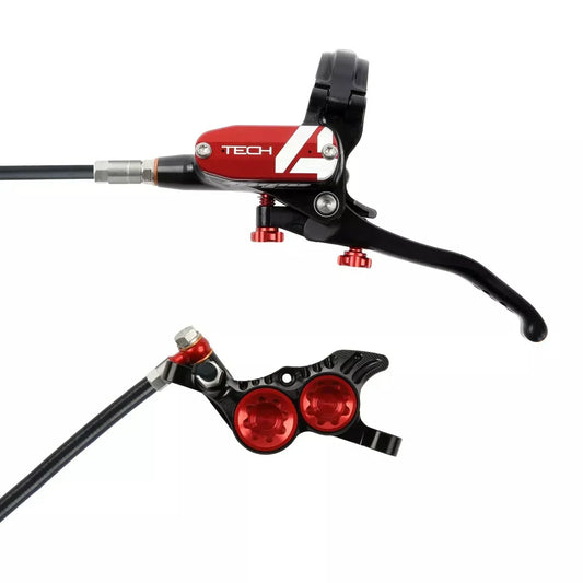 Tech 4 V4 Disc Brake and Lever Set - Front Hydraulic Post Mount Red - Bicycle Warehouse