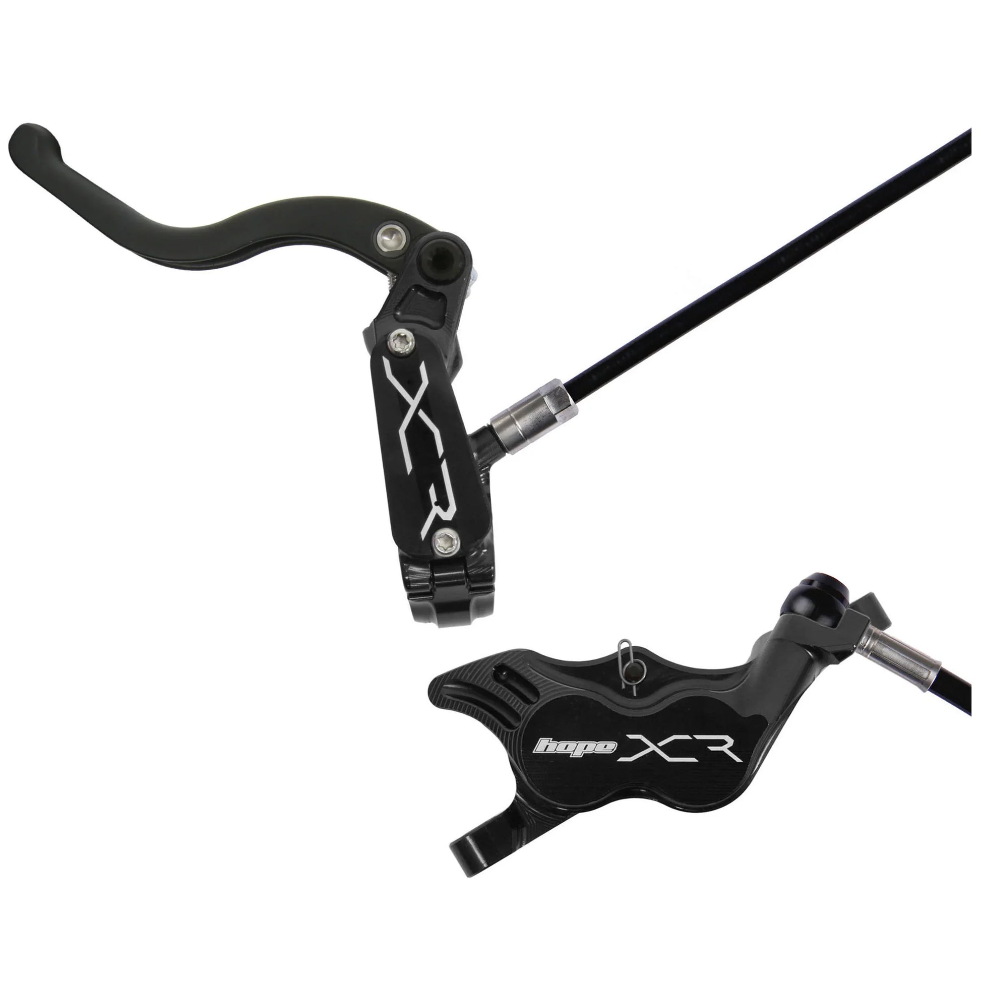 XCR Pro E4 Disc Brake and Lever Set - Rear Hydraulic Post Mount Black - Bicycle Warehouse