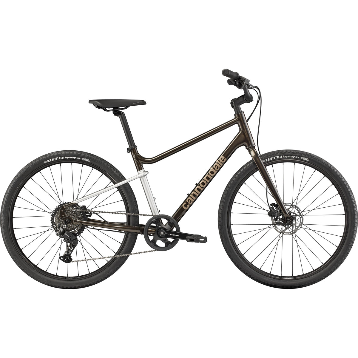 Treadwell 2 Obsidian bicycle with black frame, front disc brake, knobby tires