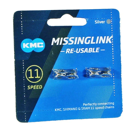 MissingLink-11 Connector - 11-Speed Reusable Silver 2 Pairs/Card - Bicycle Warehouse