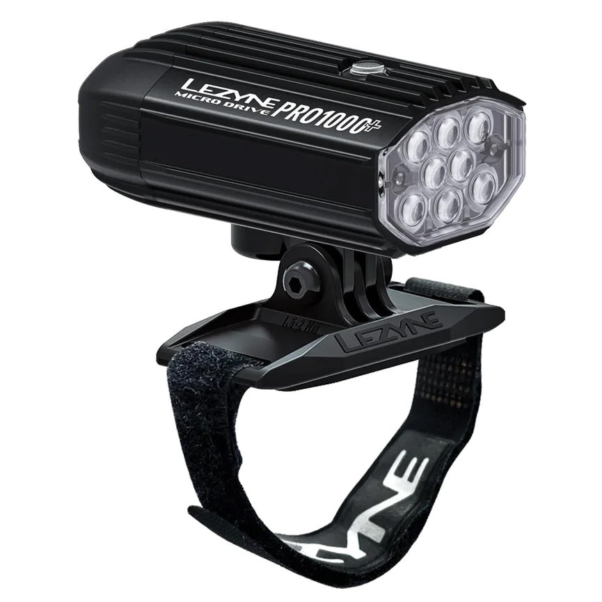 Lezyne Helmet Micro Drive Pro 1000+ Helmet Mount Headlight - Black - Bicycle Warehouse