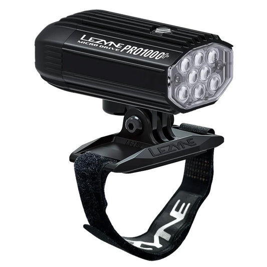 Lezyne Helmet Micro Drive Pro 1000+ Helmet Mount Headlight - Black - Bicycle Warehouse