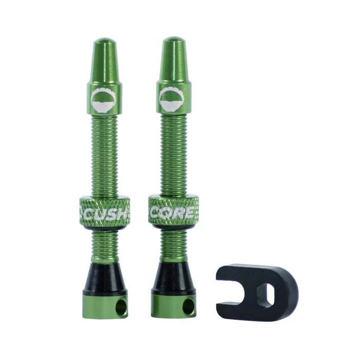 CushCore Tubeless Presta Valve Set - 44mm Green - Bicycle Warehouse