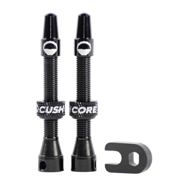 CushCore Tubeless Presta Valve Set - 44mm Black - Bicycle Warehouse