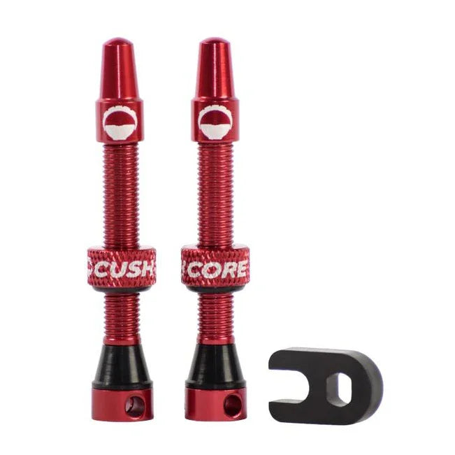 CushCore Tubeless Presta Valve Set - 44mm Red - Bicycle Warehouse
