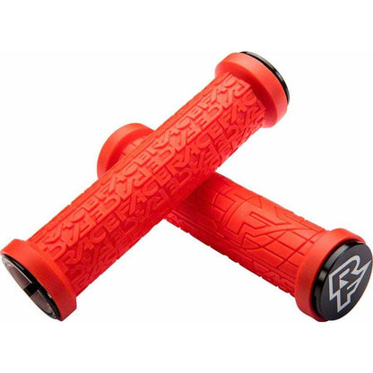 RaceFace Grippler Bike Handlebar Grips - Red, Lock-On, 30mm