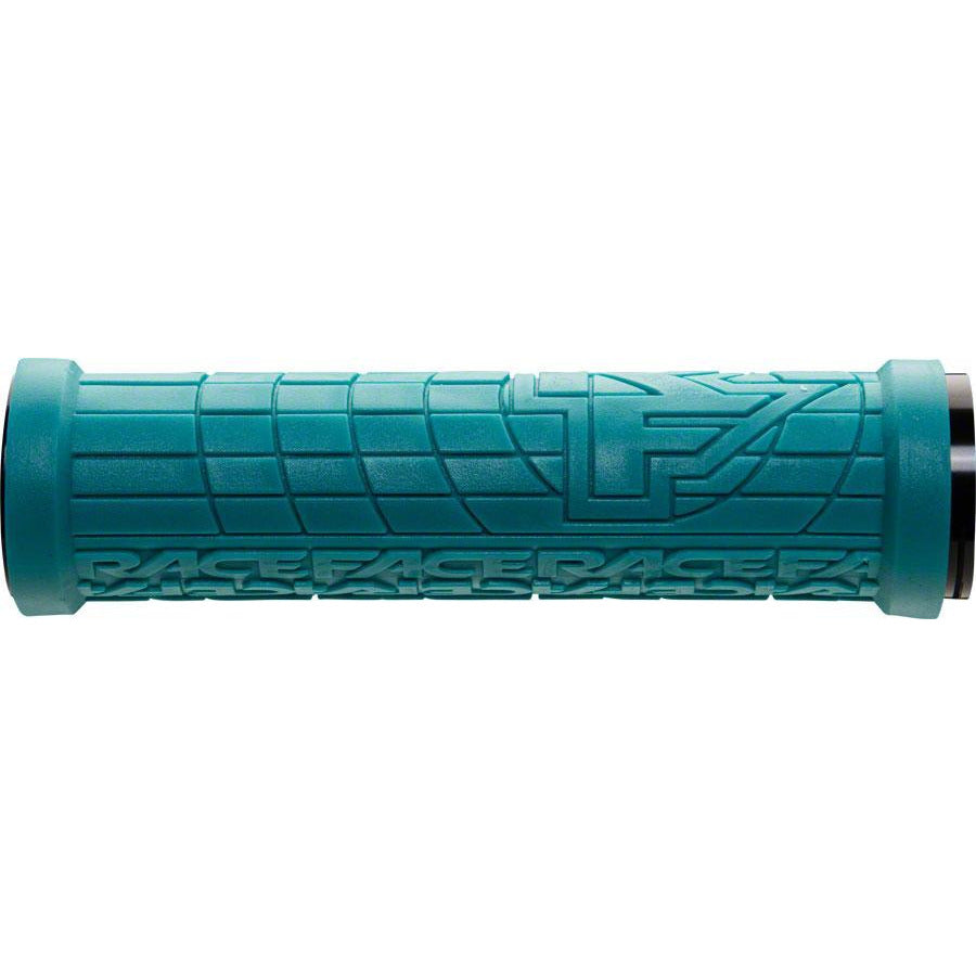 RaceFace Grippler Bike Handlebar Grips - Turquoise, Lock-On, 33mm