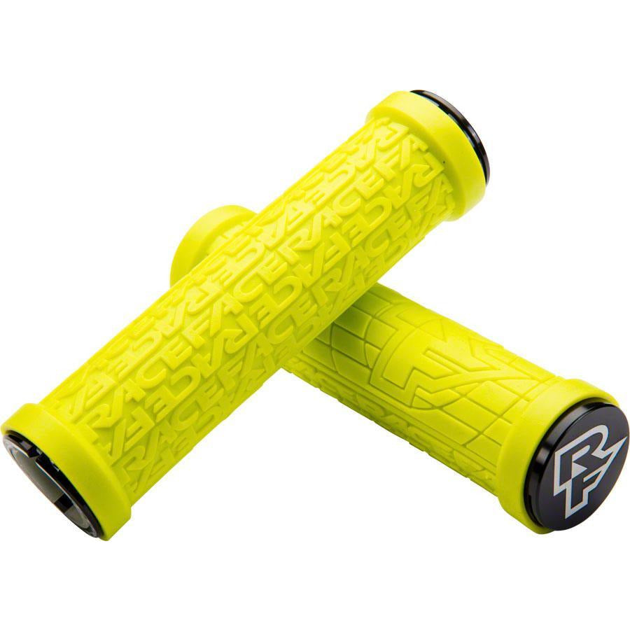 RaceFace Grippler Bike Handlebar Grips - Yellow, Lock-On, 33mm