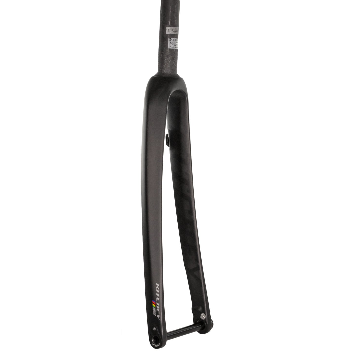 WCS Carbon Road Disc Fork - 1-1/8" 46mm Rake Flat Mount 12mm Thru x 100mm BLK - Bicycle Warehouse
