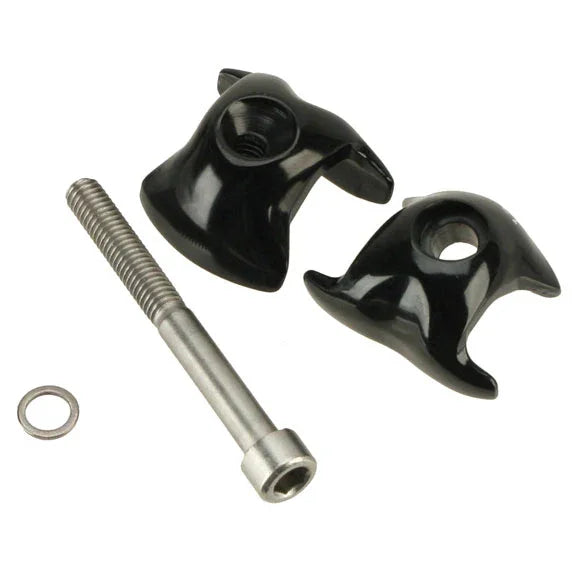 WCS 1-Bolt Seatpost Saddle Rail Clamp - Outer Plates For Alloy Posts 7 x 9.6mm Rails BLK - Bicycle Warehouse