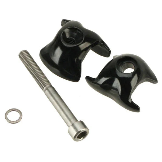 WCS 1-Bolt Seatpost Saddle Rail Clamp - Outer Plates For Alloy Posts 7 x 9.6mm Rails BLK - Bicycle Warehouse