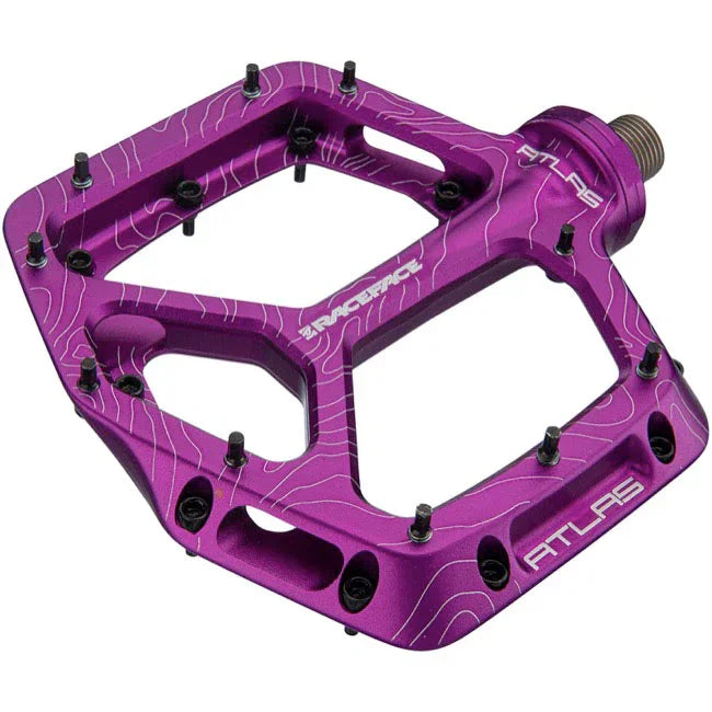 purple flat pedals Race Face Atlas Platform Size:ADULT XL and the pedal weighs Leather Gear Face Hood SpringSale26