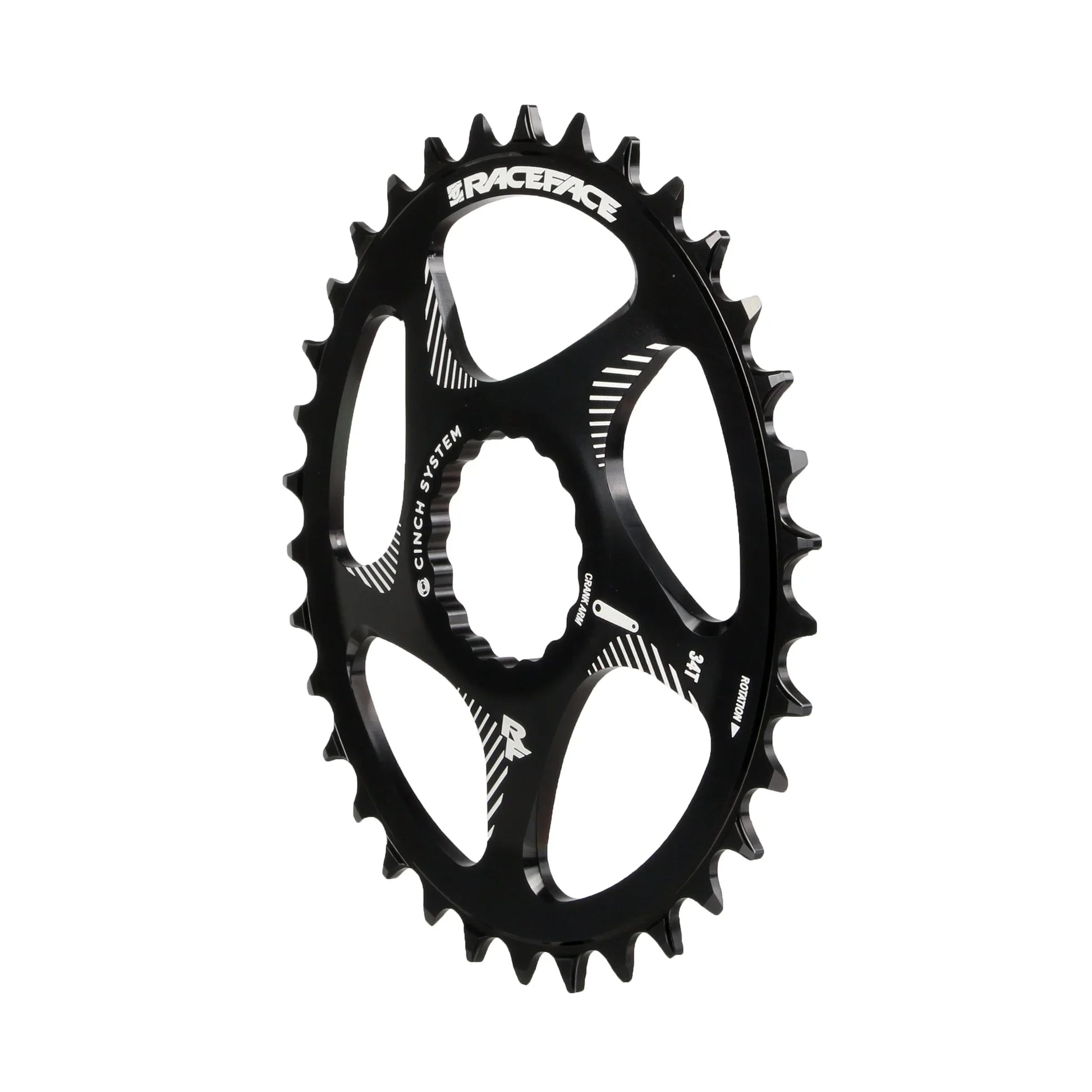 RaceFace Narrow Wide Oval Chainring: Direct Mount CINCH 34t Black - Bicycle Warehouse
