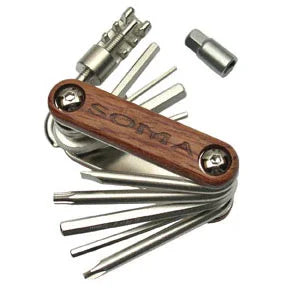 Soma Woodie 11-Function Multi-Tool Wood/Chrome - Bicycle Warehouse