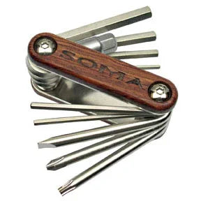 Soma Woodie 10-Function Multi-Tool Wood/Chrome - Bicycle Warehouse
