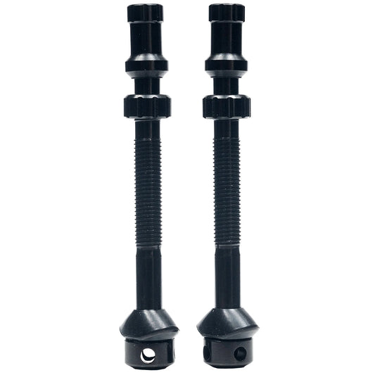 Stans Tubeless Universal+ Valve Stems - Alloy Tall Black Pair - Bicycle Warehouse