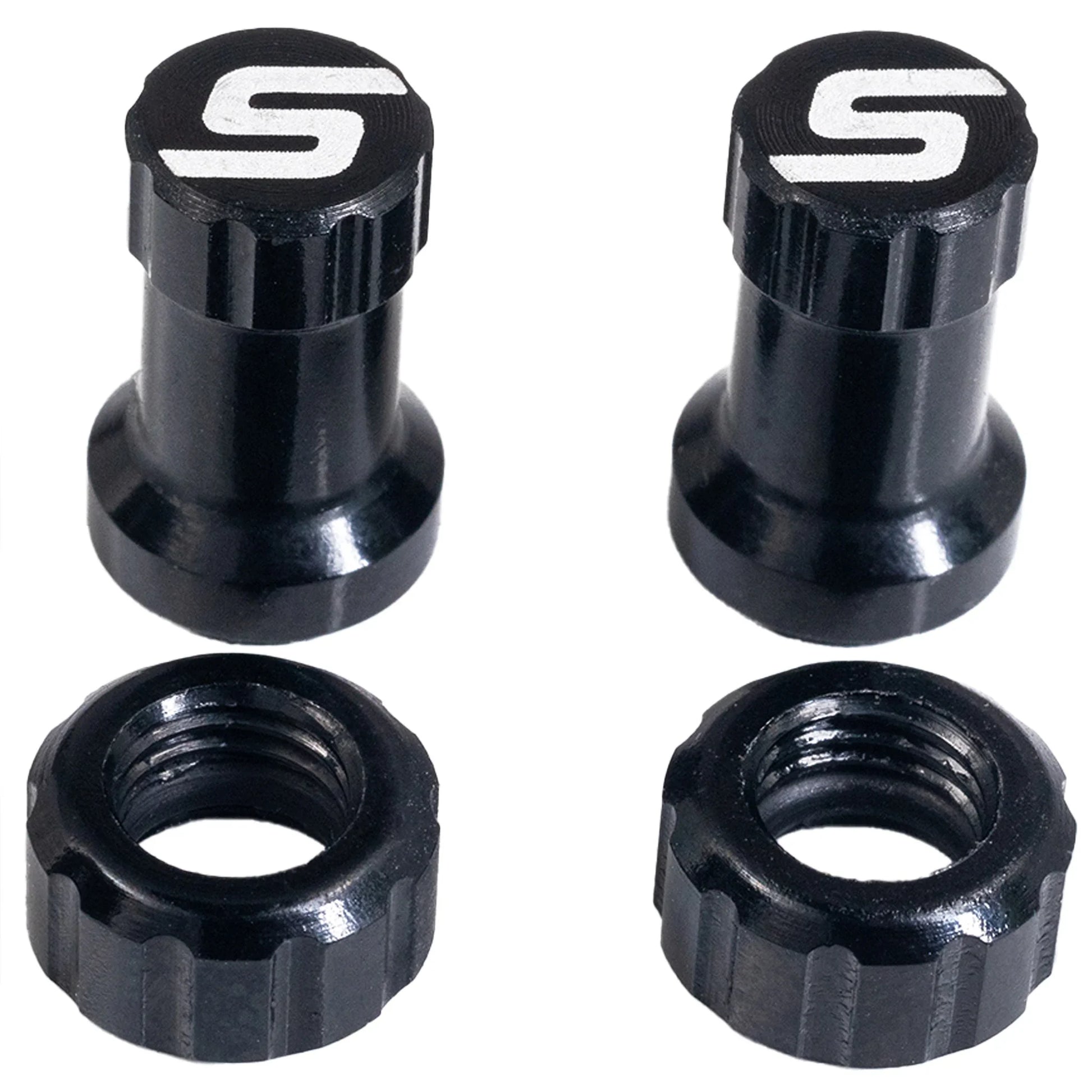 Stans Tubeless Valve Stem Cap Color Kit - Black Pair - Bicycle Warehouse