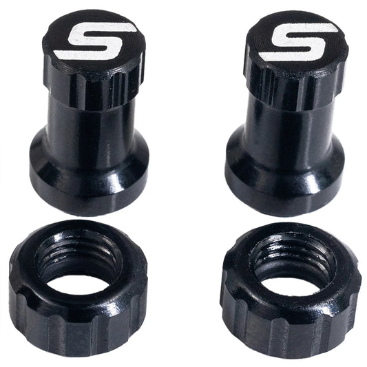 Stans Tubeless Valve Stem Cap Color Kit - Black Pair - Bicycle Warehouse