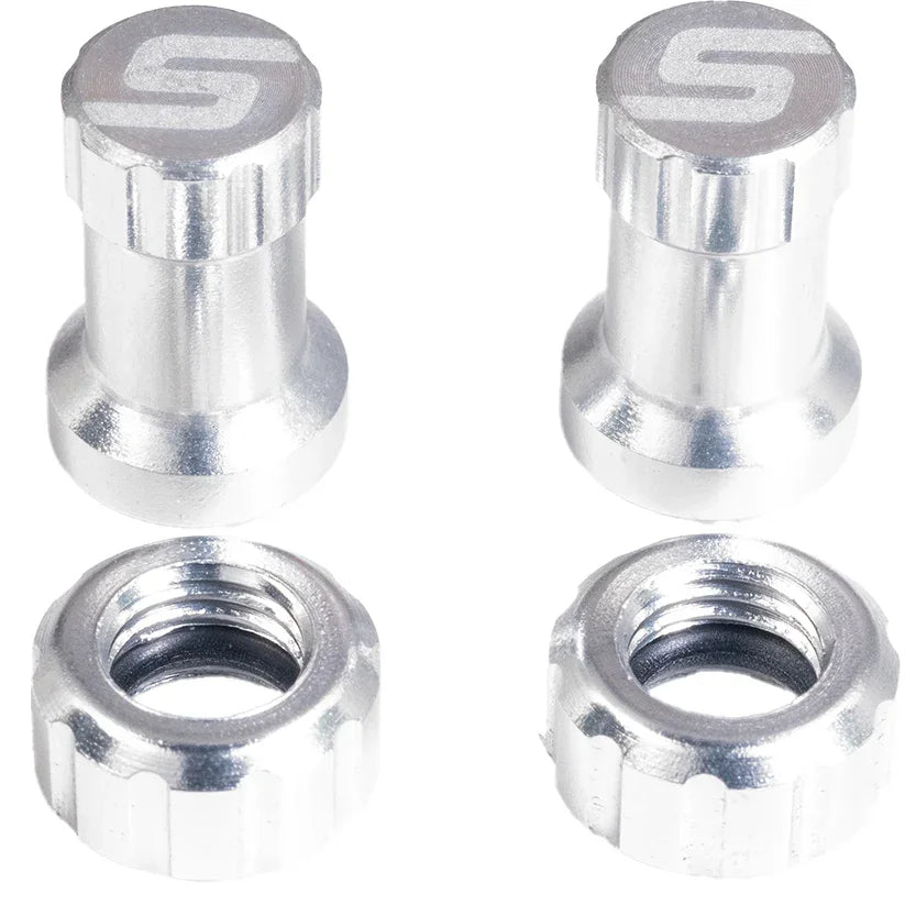 Stans Tubeless Valve Stem Cap Color Kit - Silver Pair - Bicycle Warehouse