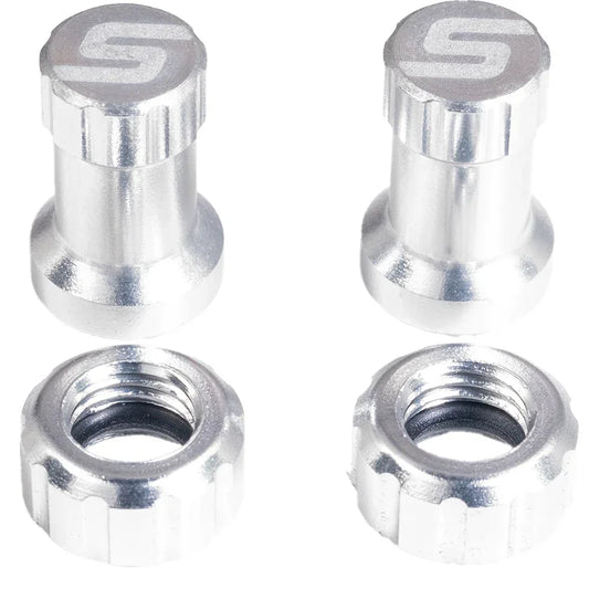 Stans Tubeless Valve Stem Cap Color Kit - Silver Pair - Bicycle Warehouse