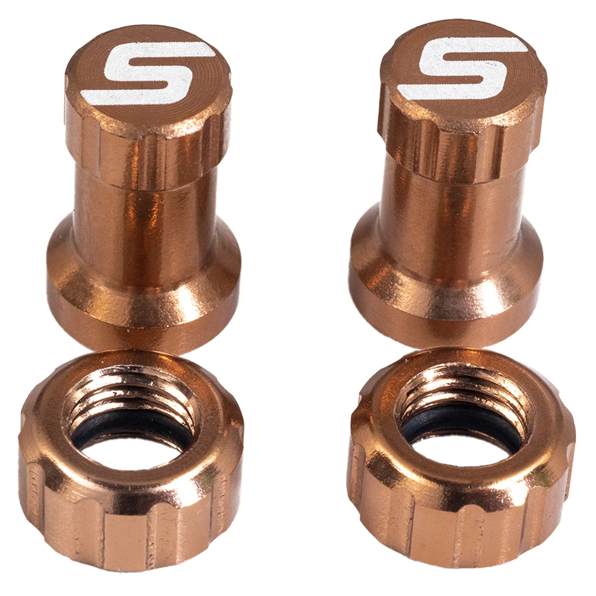 Stans Tubeless Valve Stem Cap Color Kit - Copper Pair - Bicycle Warehouse