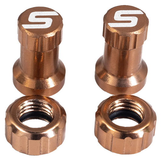 Stans Tubeless Valve Stem Cap Color Kit - Copper Pair - Bicycle Warehouse