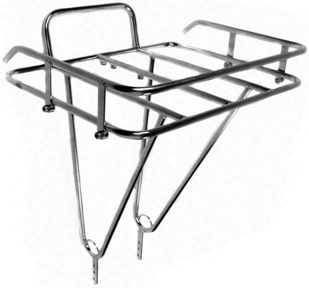 Porteur Front Rack: Polished Stainless Steel - Bicycle Warehouse