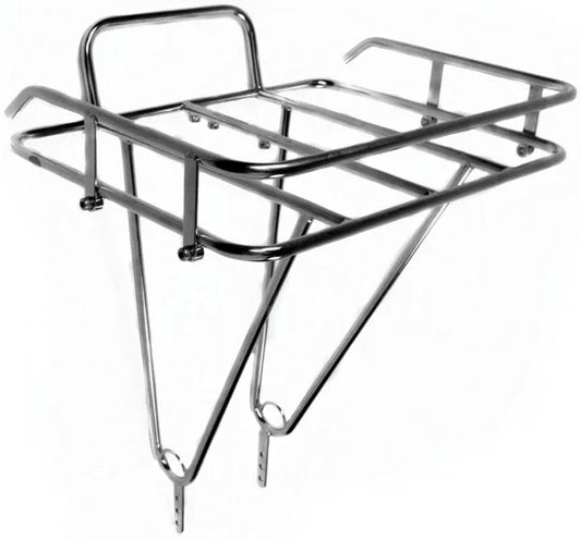 Porteur Front Rack: Polished Stainless Steel - Bicycle Warehouse