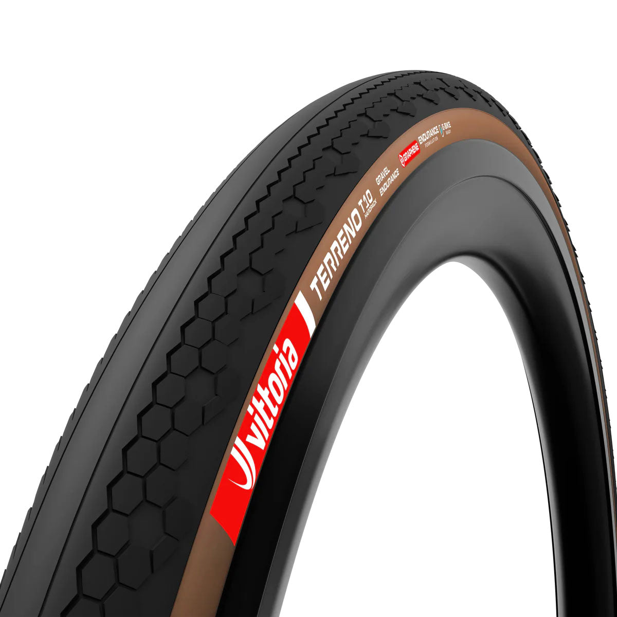Vittoria Terreno T10 Hardpack Tire - 700 x 45 Tubeless Folding BLK/Brown Gravel Endurance Graphene G2.0 - Bicycle Warehouse