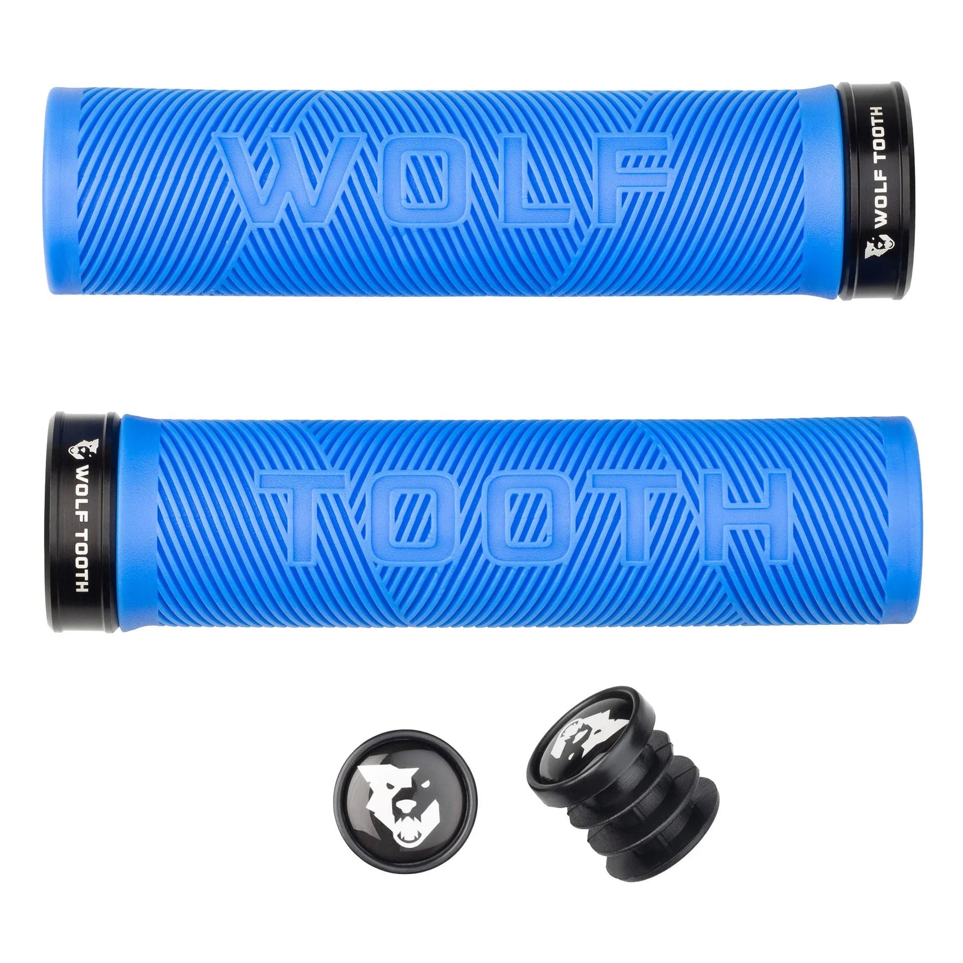 Components Echo Lock-On Grip Set Blue/Black - Bicycle Warehouse