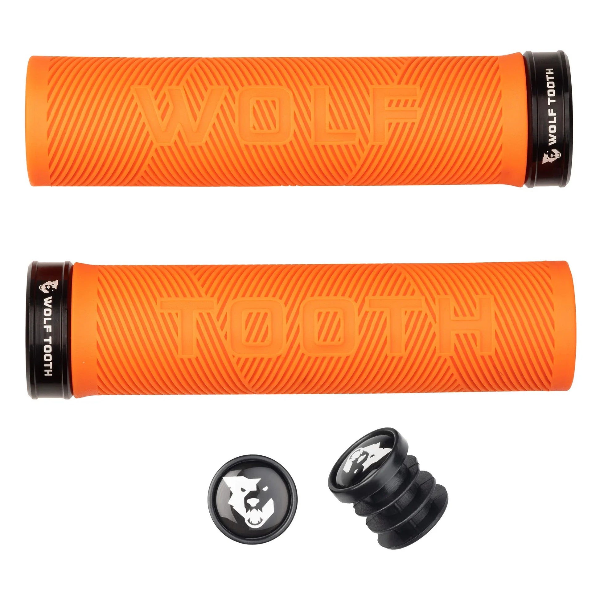 Components Echo Lock-On Grip Set Orange/Black - Bicycle Warehouse