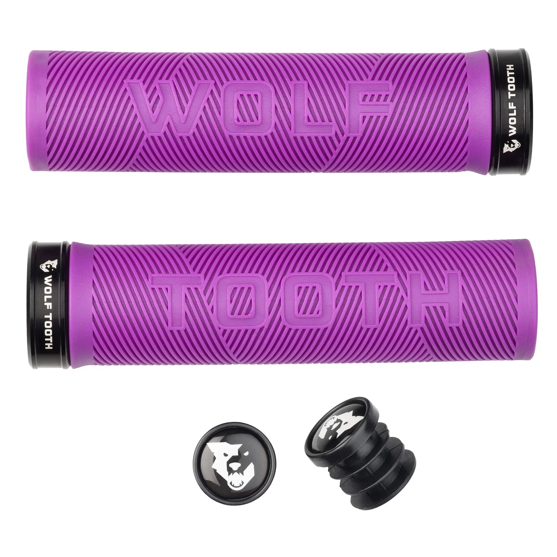 Components Echo Lock-On Grip Set Purple/Black - Bicycle Warehouse