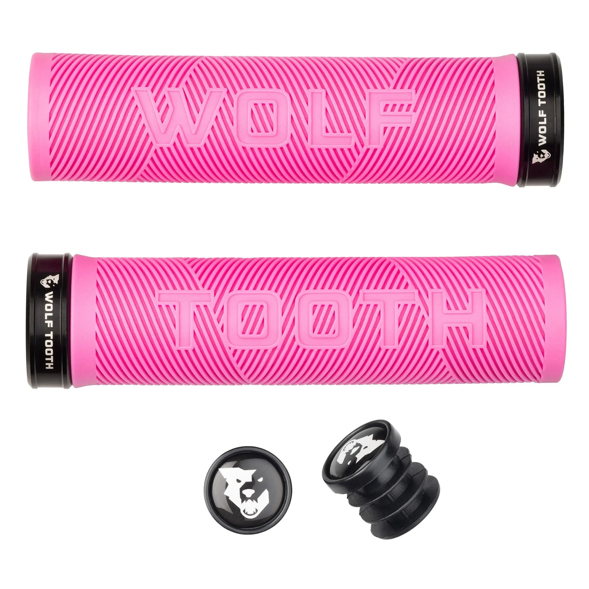 Components Echo Lock-On Grip Set Pink/Black - Bicycle Warehouse