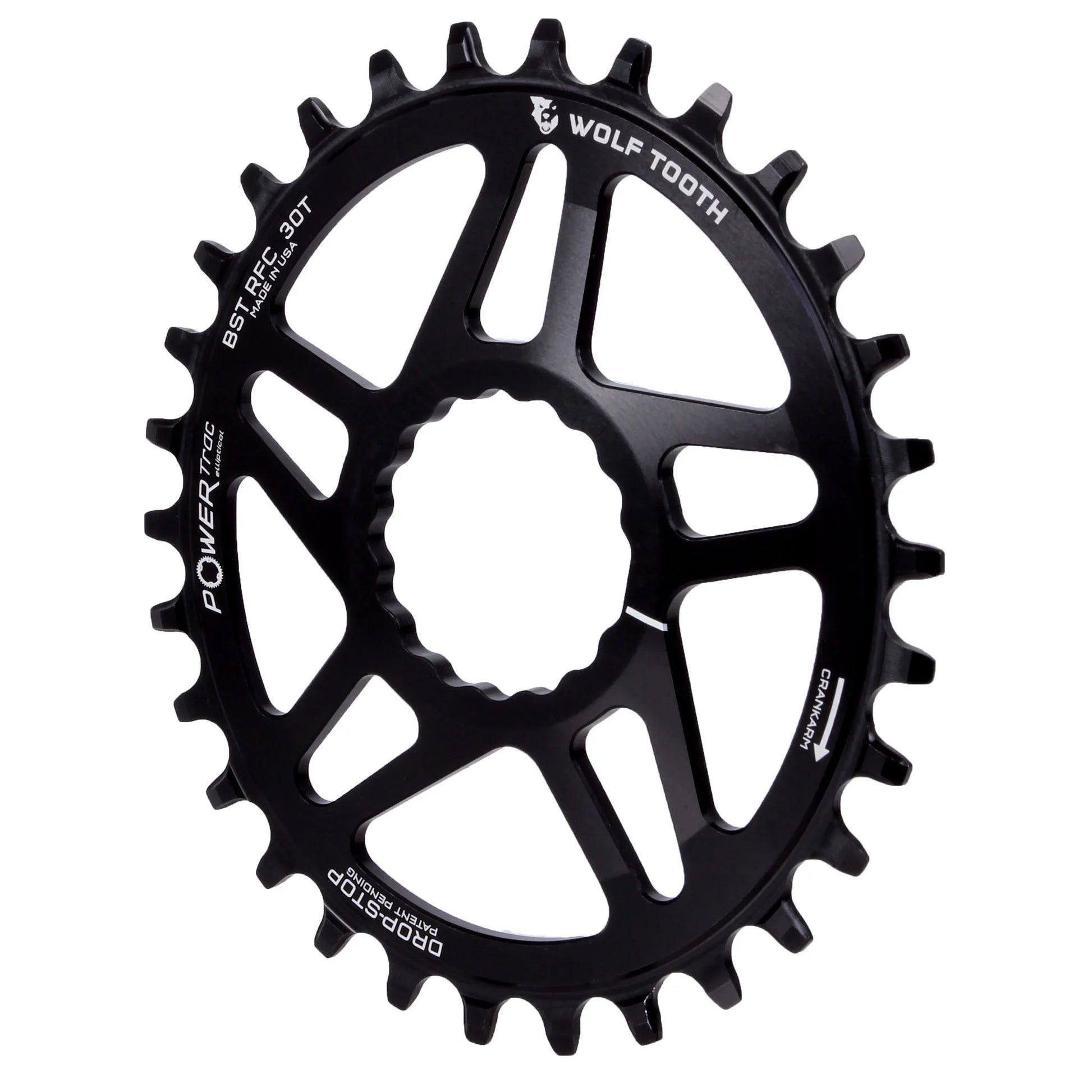 Elliptical Direct Mount Chainring - 30t RaceFace/Easton CINCH Direct Mount Drop-Stop B For Boost Cranks 3mm Offset BLK - Bicycle Warehouse