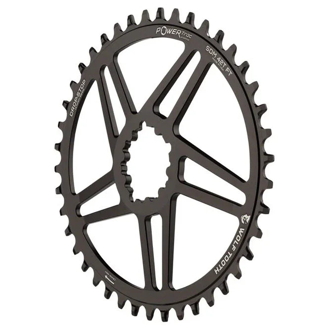 Elliptical Direct Mount Chainring - 40t SRAM Direct Mount 6mm Offset Drop-Stop Flattop Compatible BLK - Bicycle Warehouse