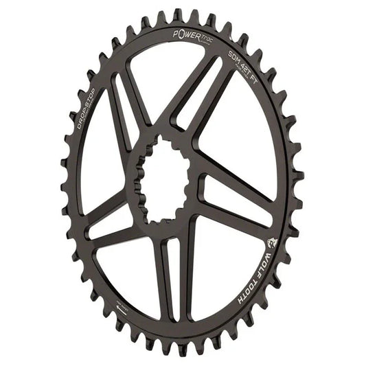 Elliptical Direct Mount Chainring - 40t SRAM Direct Mount 6mm Offset Drop-Stop Flattop Compatible BLK - Bicycle Warehouse