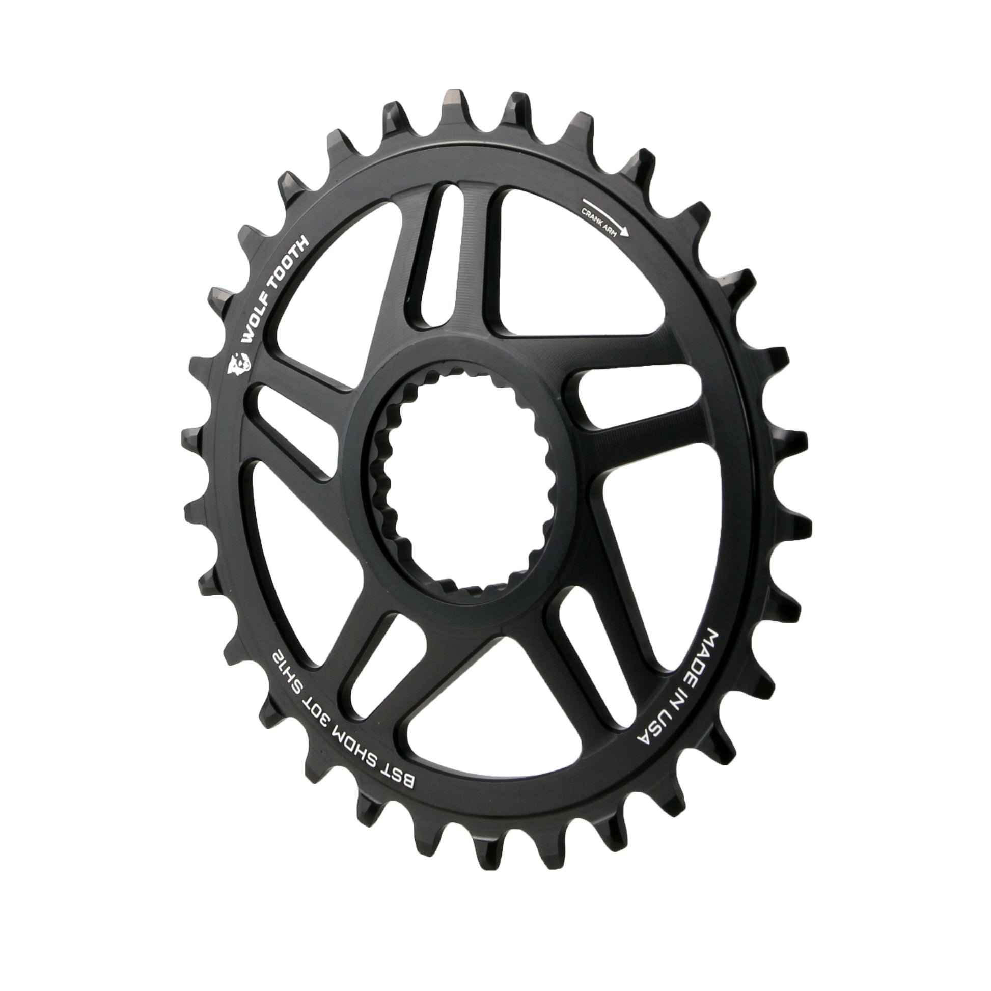 Direct Mount Chainring - 30t Shimano Direct Mount For Boost Cranks 3mm Offset Requires 12-Speed Hyperglide+ Chain BLK - Bicycle Warehouse