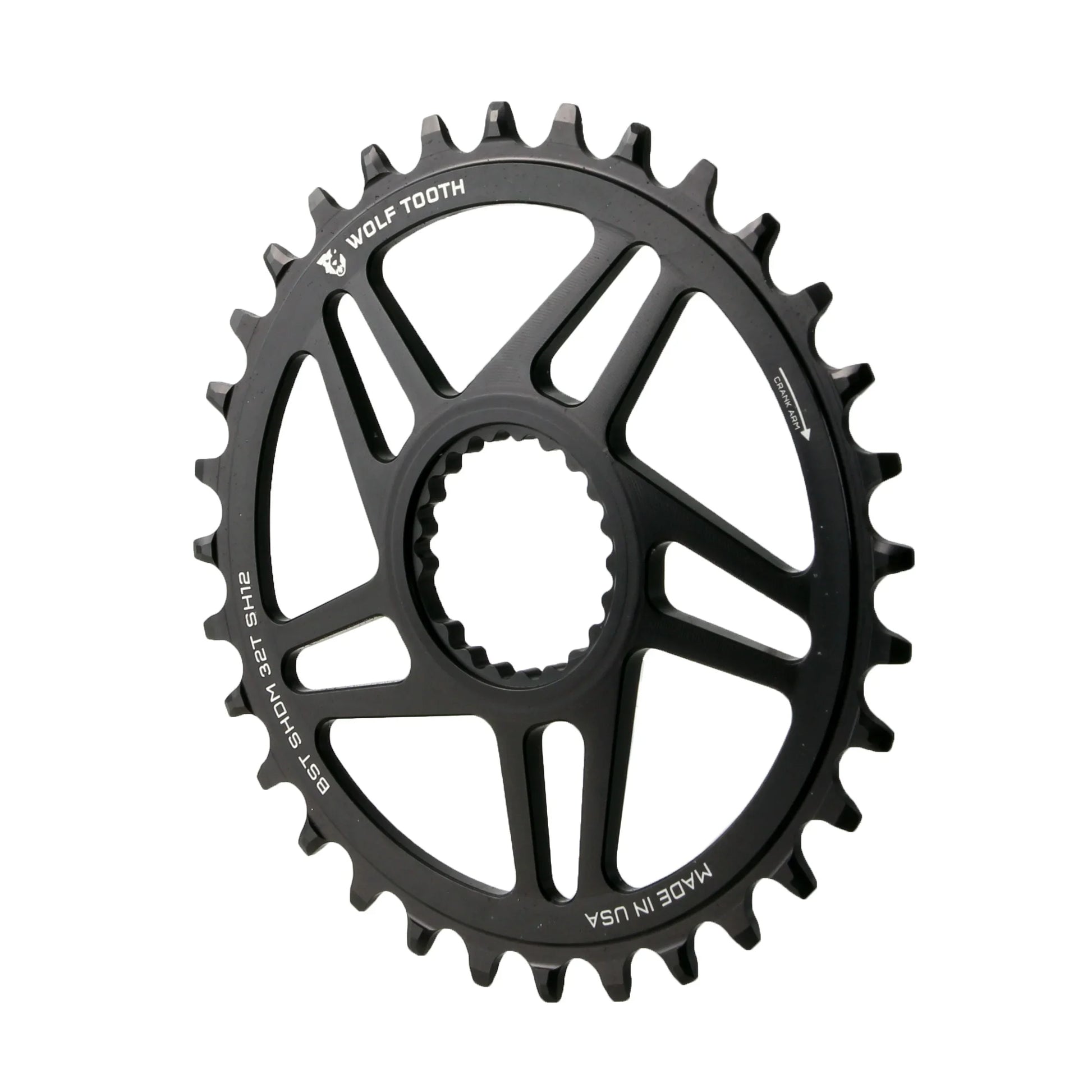 Direct Mount Chainring - 32t Shimano Direct Mount For Boost Cranks 3mm Offset Requires 12-Speed Hyperglide+ Chain BLK - Bicycle Warehouse