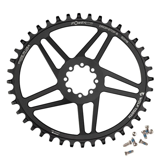 Elliptical Direct Mount Chainring - 40t SRAM Direct Mount Drop-Stop B For SRAM 8-Bolt Cranksets 6mm Offset BLK - Bicycle Warehouse